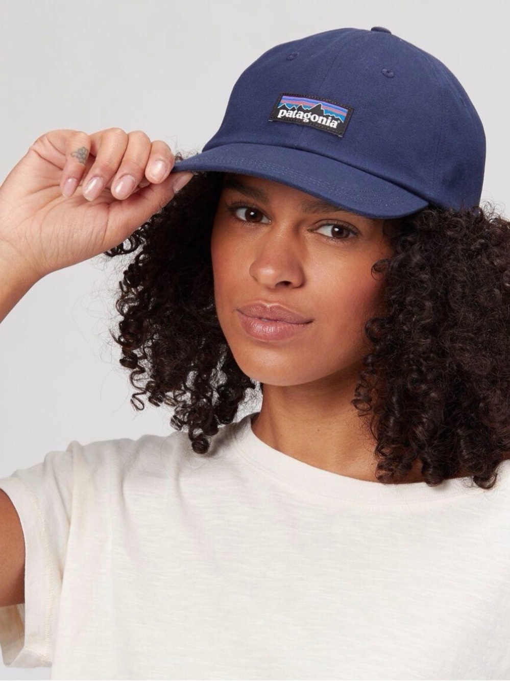 Patagonia P-6 Label Trad Cap 38296 Navy Organic Cotton Adjustable Hat unisex
